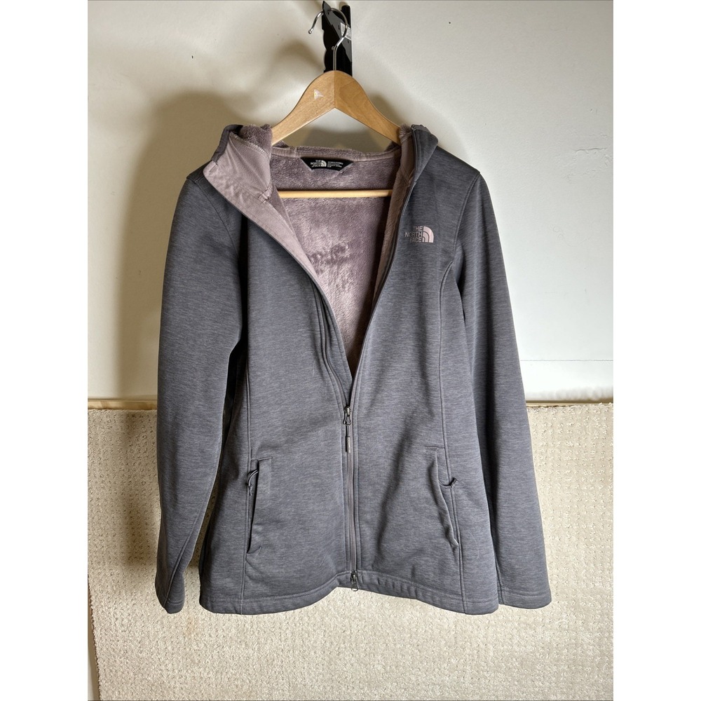The‎ North Face Women's Gray Hooded Jacket RN 61661 CA 30516 Purple Warm Lining
